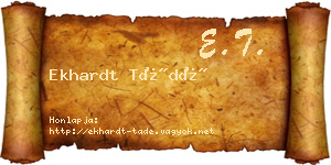 Ekhardt Tádé névjegykártya